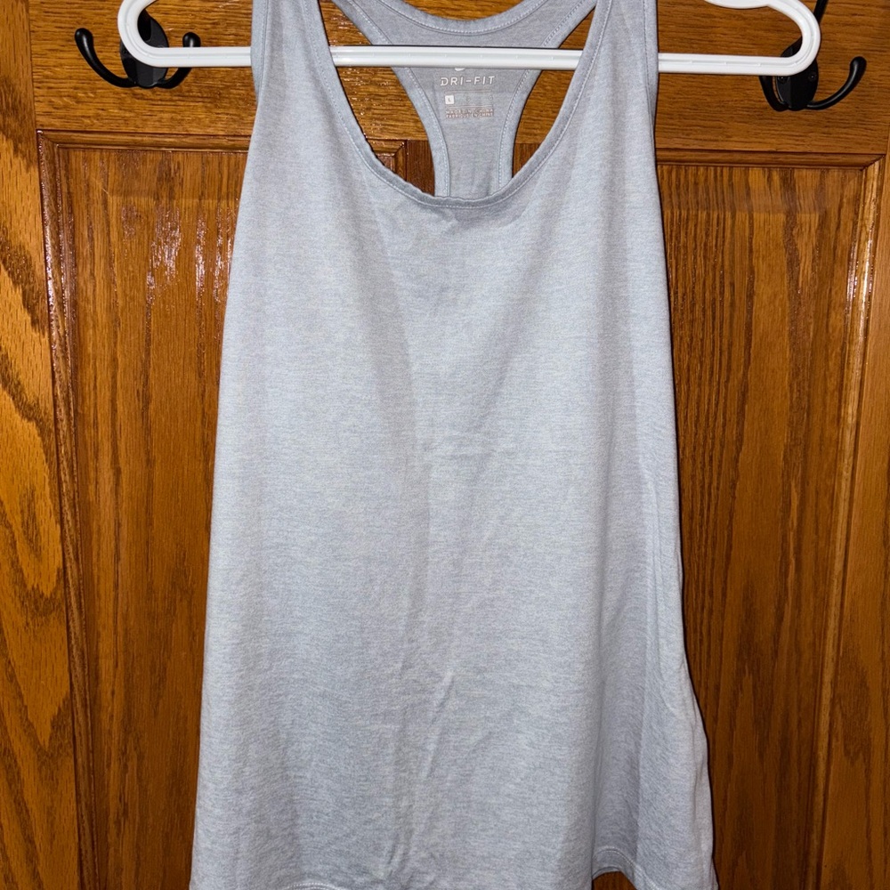 Nike Women's Light Gray Blue Dri-Fit Tank Top